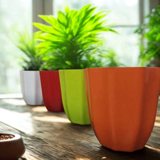 Set of 4 – Premium 4-Inch Color Pots The Grow Kart