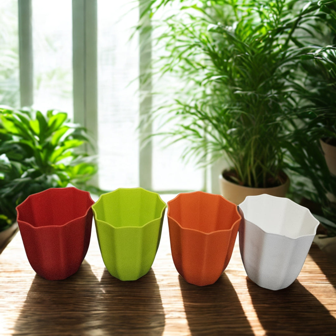 Set of 4 – Premium 4-Inch Color Pots The Grow Kart