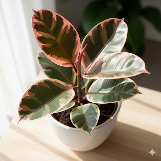 Variegated Rubber Plant Sapling (1 Pc) The Grow Kart