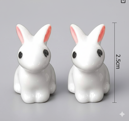 (Pack of 3)Cute Rabbit Miniatures Garden Decoration Items Garden Decor - 2.5cm The Grow Kart