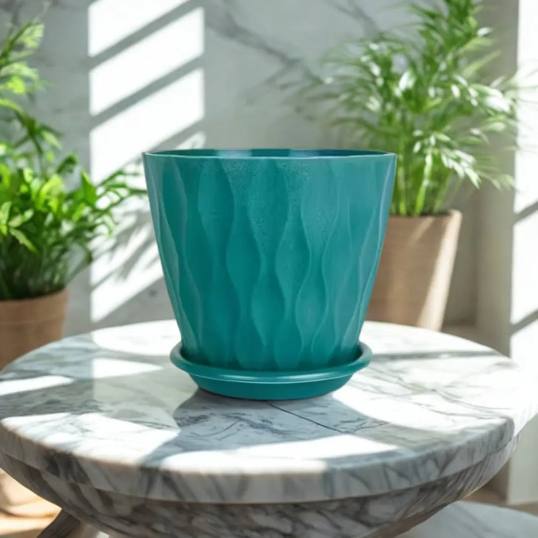 Pack of 5 Premium Plastic Flower Pots – Round, Multicolor, 10x10 cm – Ideal for Indoor &amp; Outdoor Gardening The Grow Kart